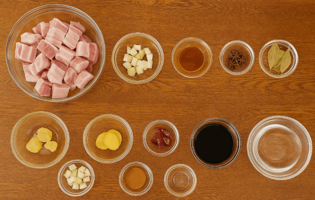 All the ingredients you'll need to make the perfect Hong Shao