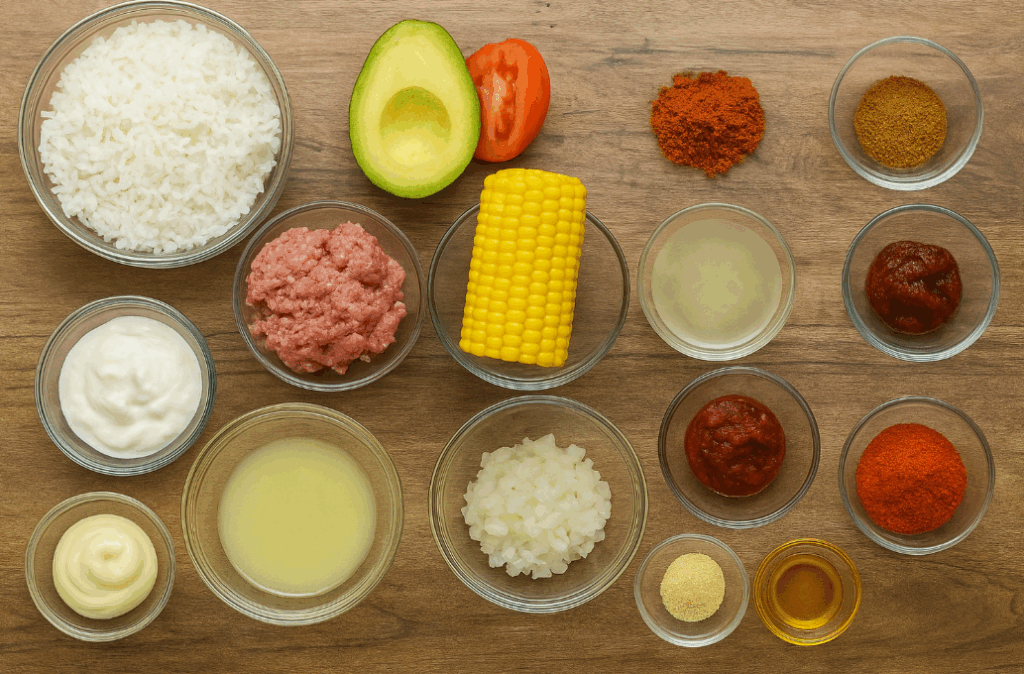 All the ingredients you need to make a brilliant burrito bowl
